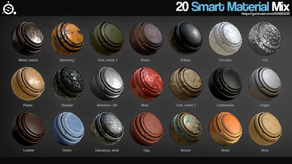 SP - 20 Smart Material Mix _ By CG AMMO(Substance Painter) 20 Smart Material Mix 20 Smart Material Mix,Substance Painter