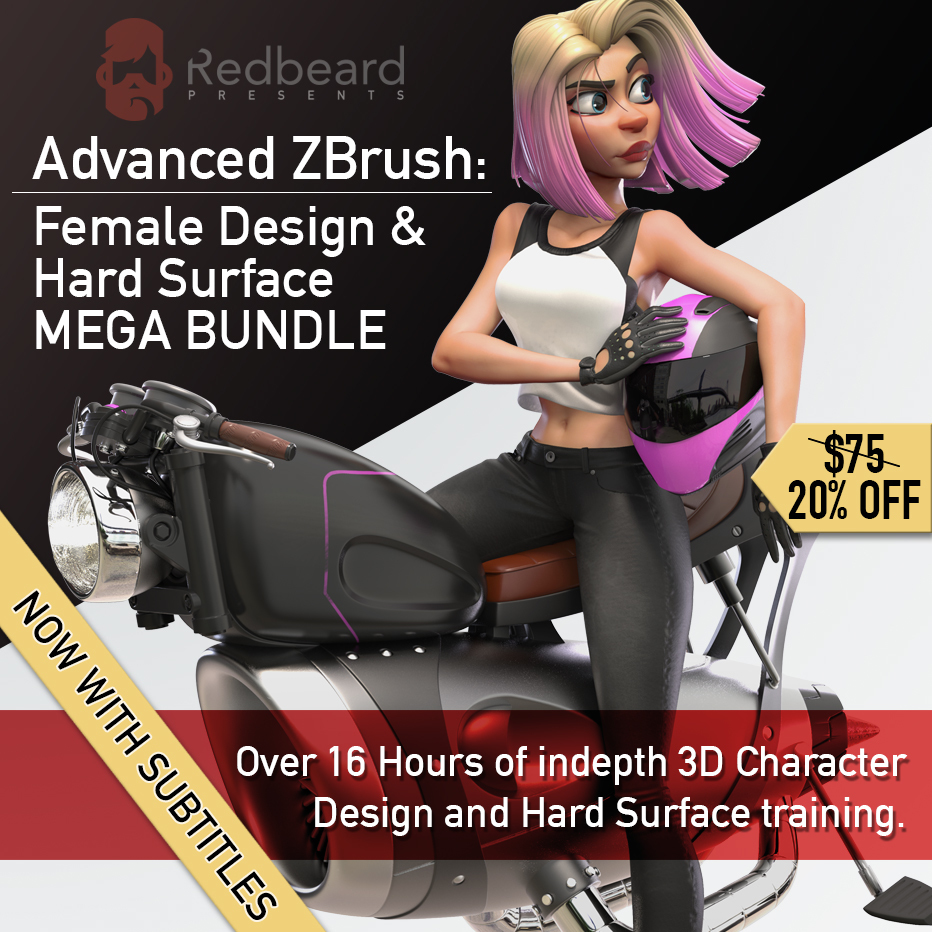 Advanced ZBrush: Female Design & Hard Surface Mega Bundle Female Design Female Design,Hard Surface Mega Bundle,Advanced ZBrush Mega Bundle