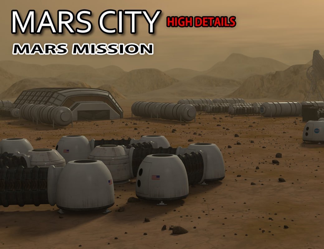 Mars City Colony (CHEAPER)_ High detail 3d model for sale Mars City Colony Mars City Colony,High detail,3d model