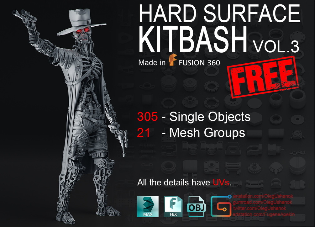 FREE Hard Surface KitBash Vol 3 _ By Oleg FREE Hard Surface KitBash Vol 3 FREE Hard Surface KitBash Vol 3,Oleg