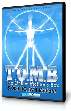 T.O.M.B. "The Online Motions Box" 5,000 BVH PAK, By Truebones. The Online Motions Box The Online Motions Box